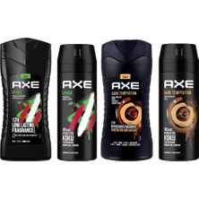 Axe Dark Temptation 3in1 Erkek Duş Jeli 250ML + Deodorant 150 ml + Africa 3in1 Erkek Duş Jeli 250ML + Deodorant 150 ml 4lü Set