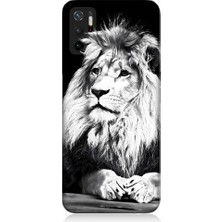 Teknomeg Xiaomi Poco M3 Pro Uyumlu Siyah Beyaz Aslan Desenli Silikon Kılıf