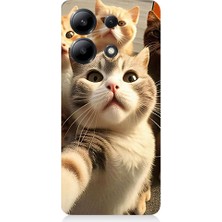 Teknomeg Redmi Note 13 Uyumlu Selfie Kediler Desenli Silikon Kılıf