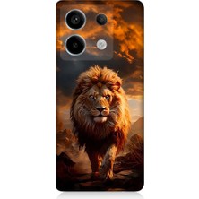 Teknomeg Redmi Note 13 Pro 5g Uyumlu Yırtıcı Aslan Kral Desenli Silikon Kılıf
