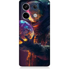 Teknomeg Redmi Note 13 Pro 5g Uyumlu Astranot ve Gezegen Desenli Silikon Kılıf