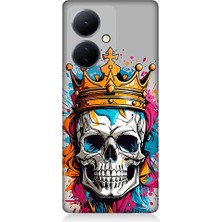 Teknomeg Vivo V29 Lite Uyumlu Kral Kurukafa Desenli Silikon Kılıf