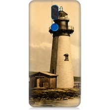 Teknomeg Vestel Venus Z30 Uyumlu Beyaz Deniz Feneri Desenli Silikon Kılıf