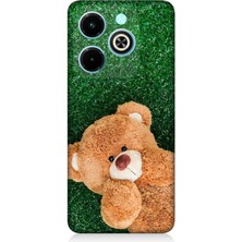 Teknomeg Infinix Hot 40I Uyumlu Sevimli Kahverengi Ayı Desenli Silikon Kılıf