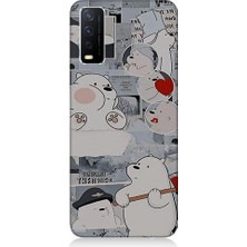 Teknomeg Vivo Y20 Uyumlu Yaramaz Kutup Ayısı Desenli Silikon Kılıf