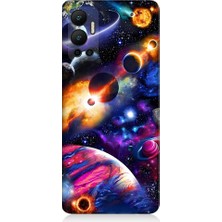 Teknomeg Infinix Hot 12 Uyumlu Uzayda Gezegenler ve Galaksiler Desenli Silikon Kılıf