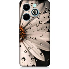 Teknomeg Infinix Hot 40I Uyumlu Papatya ve Su Damlaları Desenli Silikon Kılıf