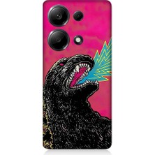 Teknomeg Redmi Note 13 Pro 4g Uyumlu Godzilla Siyah Ejderha Desenli Silikon Kılıf