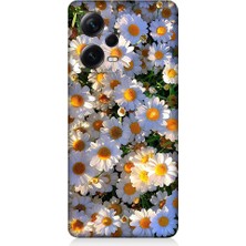Teknomeg Xiaomi Redmi Note 12 Pro Plus Uyumlu Beyaz Papatyalar Desenli Silikon Kılıf