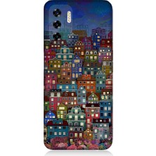 Teknomeg Reeder P13 Blue 2022 Uyumlu Minyatür Evler ve Gece Desenli Silikon Kılıf