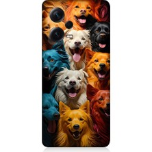 Teknomeg Xiaomi Redmi Note 12 Pro Plus Uyumlu Sevimli Köpekler Desenli Silikon Kılıf