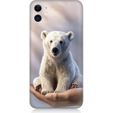 Teknomeg Apple Iphone 11 Uyumlu Sevimli Kutup Ayısı  Desenli Silikon Kılıf