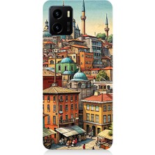 Teknomeg Vivo Y15S Uyumlu Eski Cami ve Mahalle Desenli Silikon Kılıf