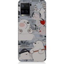 Teknomeg Vivo Y33S Uyumlu Yaramaz Kutup Ayısı Desenli Silikon Kılıf