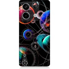 Teknomeg Redmi Note 13 Pro 5g Uyumlu Sci Fi Gezegenler ve Vektörler Desenli Silikon Kılıf