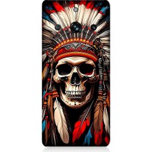 Teknomeg Realme 11 Pro Uyumlu Kızıldereli Kurukafa Desenli Silikon Kılıf