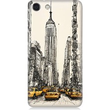 Teknomeg Vestel Venus V4UYUMLU New York ve Taksiler Desenli Silikon Kılıf