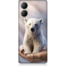 Teknomeg Vivo Y17S Uyumlu Sevimli Kutup Ayısı  Desenli Silikon Kılıf