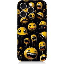 Teknomeg Apple Iphone 15 Pro Uyumlu Tuhaf Smiley'ler Desenli Silikon Kılıf