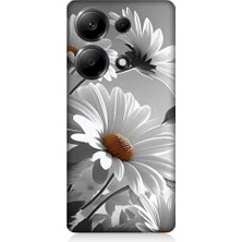 Teknomeg Redmi Note 13 Pro 4g Uyumlu Beyaz Papatyalar Desenli Silikon Kılıf