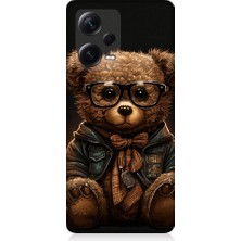 Teknomeg Xiaomi Redmi Note 12 Pro Plus Uyumlu Sevimli Zeki Ayıcık Desenli Silikon Kılıf