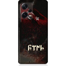 Teknomeg Xiaomi Redmi Note 12 Pro Plus Uyumlu Bayrak ve Türk Desenli Silikon Kılıf