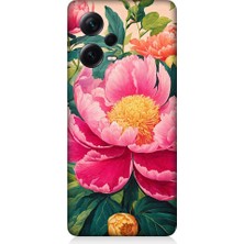 Teknomeg Xiaomi Redmi Note 12 Pro Plus Uyumlu Pembe Çiçekler Desenli Silikon Kılıf