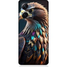 Teknomeg Xiaomi Redmi Note 12 Pro Plus Uyumlu Renkli Kaya Kartalı Desenli Silikon Kılıf