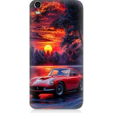 Teknomeg Vestel Venus V5 Uyumlu Kırmızı Spor Araba  Desenli Silikon Kılıf