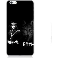 Teknomeg Apple Iphone 6 Plus Uyumlu Mustafa Kemal Atatürk ve Kurt Desenli Silikon Kılıf