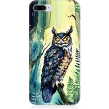 Teknomeg Apple Iphone 7 Plus Uyumlu Gece ve Baykuş Desenli Silikon Kılıf