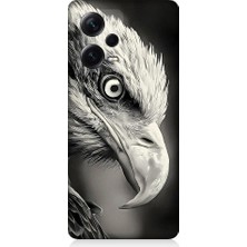 Teknomeg Xiaomi Redmi Note 12 Pro Plus Uyumlu Siyah Beyaz Kara Kartal Başı Desenli Silikon Kılıf