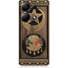 Teknomeg Redmi Note 13 Pro 4g Uyumlu Osmanlı Nişanı ve Ay Yıldız Desenli Silikon Kılıf