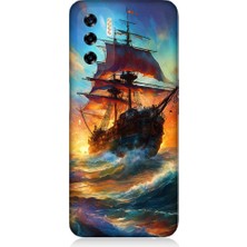 Teknomeg Reeder P13 Blue 2022 Uyumlu Kızıl Deniz Yelkenli Gemi Desenli Silikon Kılıf