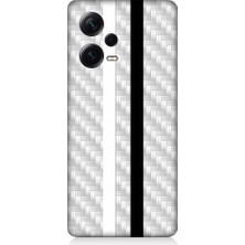 Teknomeg Xiaomi Redmi Note 12 Pro Plus Uyumlu Siyah Beyaz Metal Motif Desenli Silikon Kılıf