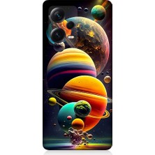 Teknomeg Xiaomi Redmi Note 12 Pro Plus Uyumlu Gezegenler ve Büyük Patlama Desenli Silikon Kılıf