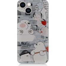 Teknomeg Apple Iphone 14 Uyumlu Yaramaz Kutup Ayısı Desenli Silikon Kılıf