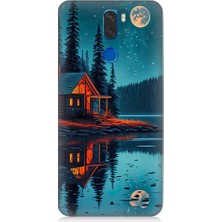 Teknomeg Vestel Venus Z30 Uyumlu Ay ve Ahşap Ev Desenli Silikon Kılıf