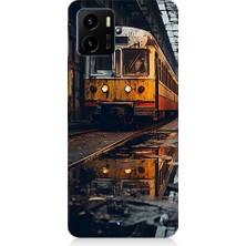 Teknomeg Vivo Y15S Uyumlu Eski  Metro Istasyonu ve Tren Desenli Silikon Kılıf
