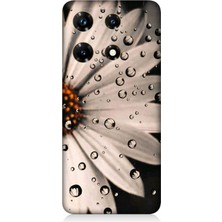 Teknomeg Infinix Note 30 Pro Uyumlu Papatya ve Su Damlaları Desenli Silikon Kılıf