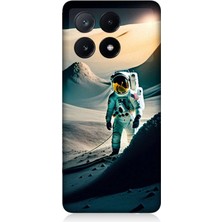 Teknomeg Xiaomi Poco X6 Pro Uyumlu Astronot ve Araştırma Desenli Silikon Kılıf