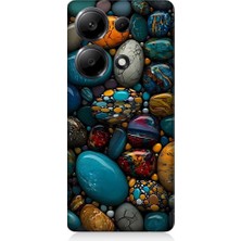 Teknomeg Redmi Note 13 Pro 4g Uyumlu Renkli Doğal Taşlar Desenli Silikon Kılıf