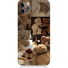 Teknomeg Apple Iphone 11 Pro Max Uyumlu Sevgili Aşık Ayılar Desenli Silikon Kılıf