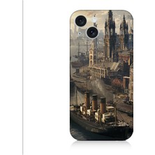 Teknomeg Apple Iphone 15 Uyumlu Liman Şehri Desenli Silikon Kılıf