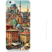 Teknomeg Apple Iphone 6 Uyumlu Eski Cami ve Mahalle Desenli Silikon Kılıf
