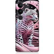 Teknomeg Vivo V29 5g Uyumlu Pembe Leopar Desenli Silikon Kılıf