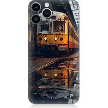 Teknomeg Apple Iphone 13 Pro Max Uyumlu Eski  Metro Istasyonu ve Tren Desenli Silikon Kılıf