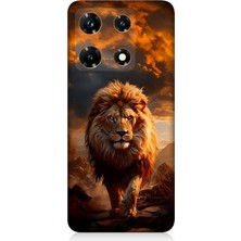 Teknomeg Infinix Note 30 Pro Uyumlu Yırtıcı Aslan Kral Desenli Silikon Kılıf