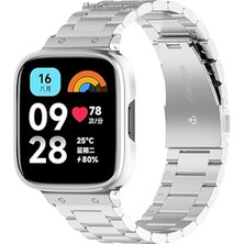 M.tk moveteck Xiaomi Redmi Watch 3 Active Metal Baklalı Çelik Kordon Klipsli Stainless Kordon Kayış