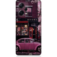 Teknomeg Xiaomi Redmi Note 12 Pro Plus Uyumlu Kitapçı ve Pembe Volkswagen Desenli Silikon Kılıf